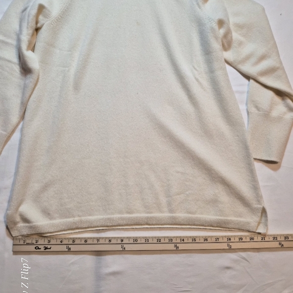 ​Talbots Petite Pure Cashmere Cowl Neck Sweater - Cream/Ivory 16P - Picture 7 of 12